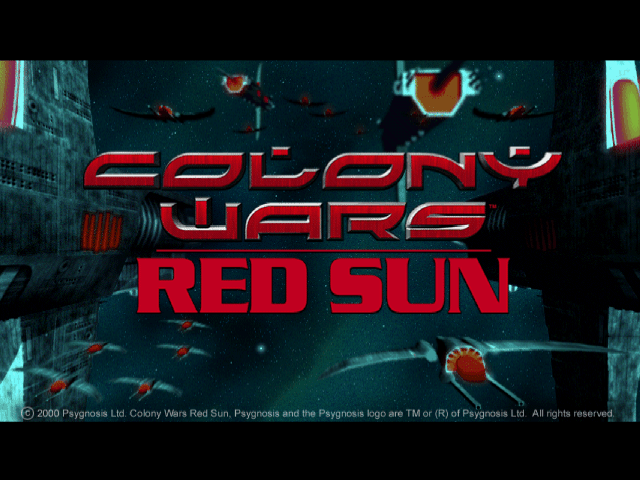 Colony Wars Red Sun title screen for Playstation
